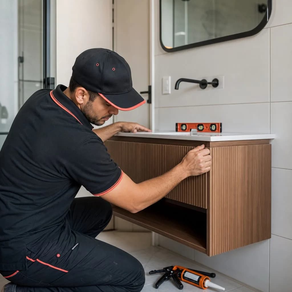 Mueble de Baño a Medida — Lavamanos y Almacenaje